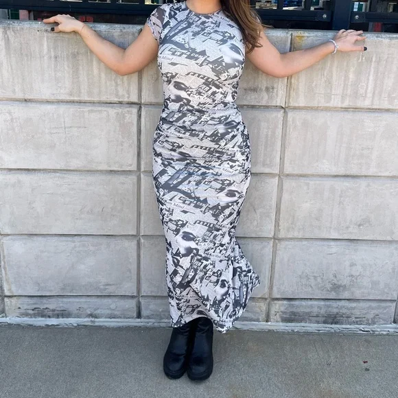 Princess Polly Read About It Ruched Bodycon Maxi Dress - Picture 6 of 10